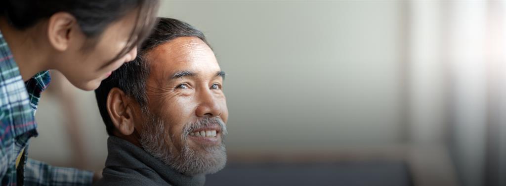 Man and nurse talking